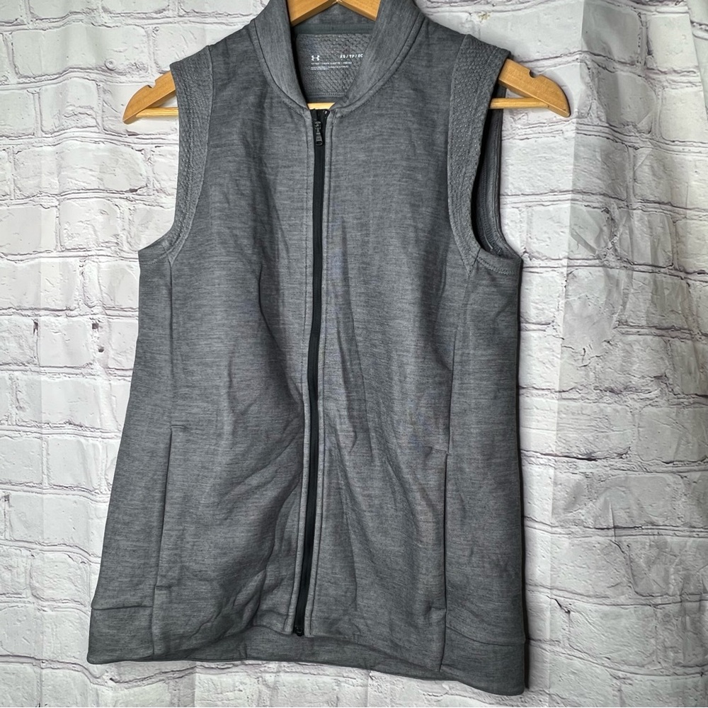 UNDER ARMOUR UA VERSA Womens Lightweight Full Zip Vest Gray Size XS